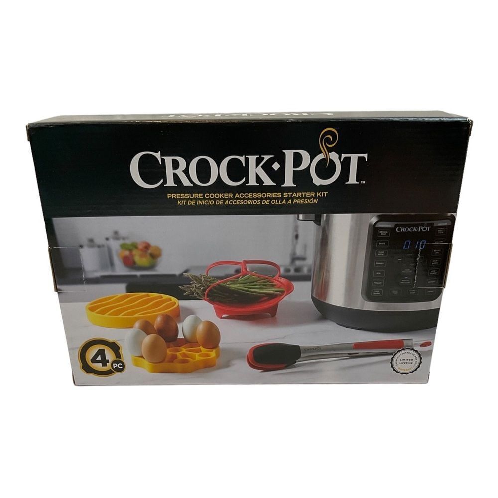 Crock-Pot Pressure Cooker Accessories Kit 4 Piece New In Box Tongs Basket